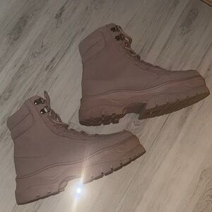 ASOS Beige Lace-Up Boots - LIKE NEW